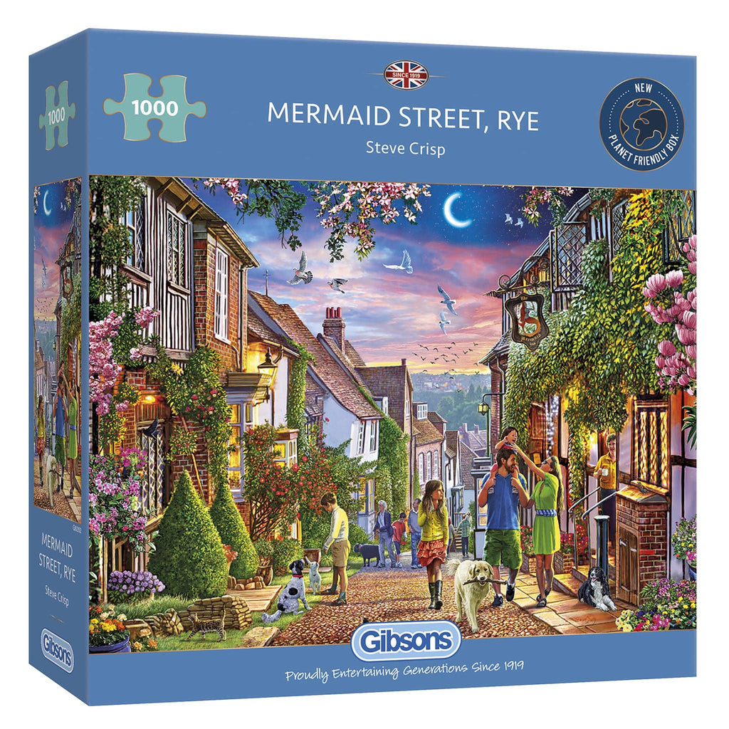 Gibsons Mermaid Street, Rye - 1000 piece jigsaw puzzle for adults